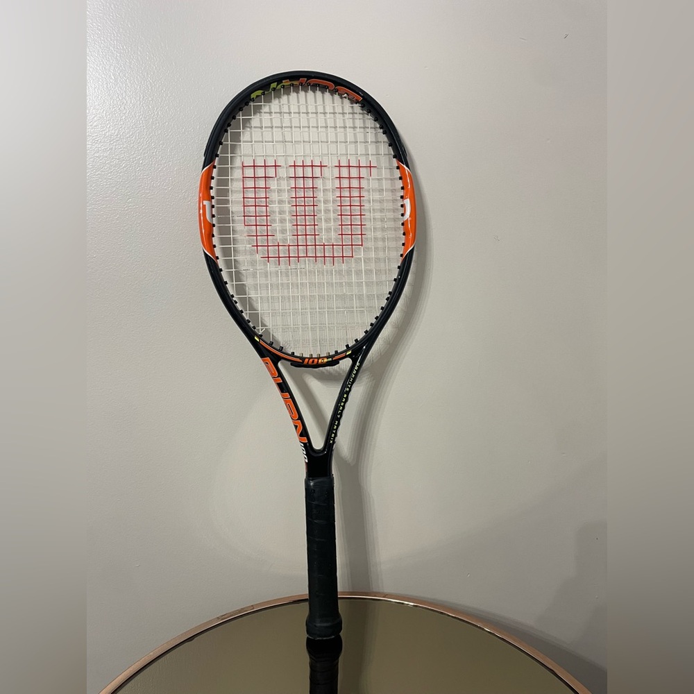 Wilson Burn 100 Tennis Racquet Black & Orange